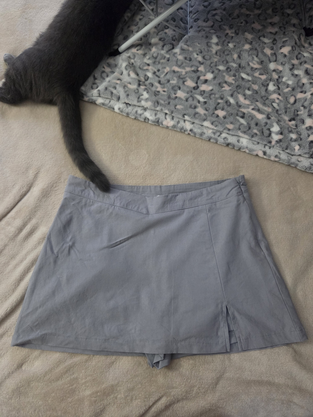 Light Gray Skort with Built-In Shorts